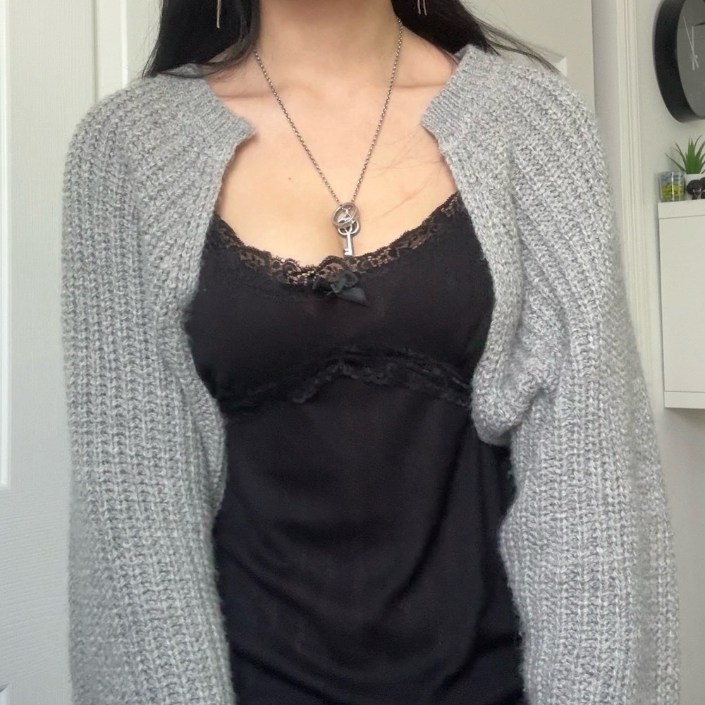 Gray Women's Cardigan Bolero